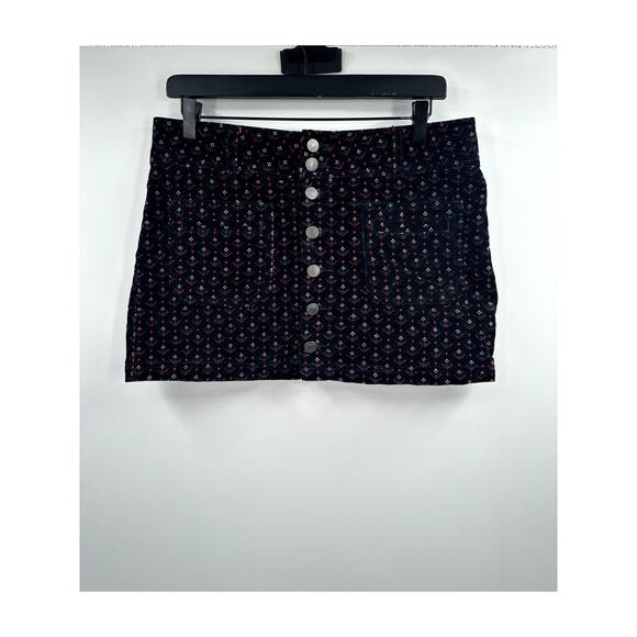 We The Free by Free People Joanie Cord Skirt in Black Combo Size 28 - Picture 2 of 7
